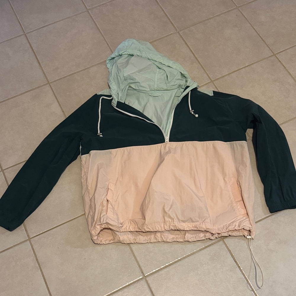 Old Navy Color-Blocked 1/2-Zip Nylon Anorak for Women Oyster Pink